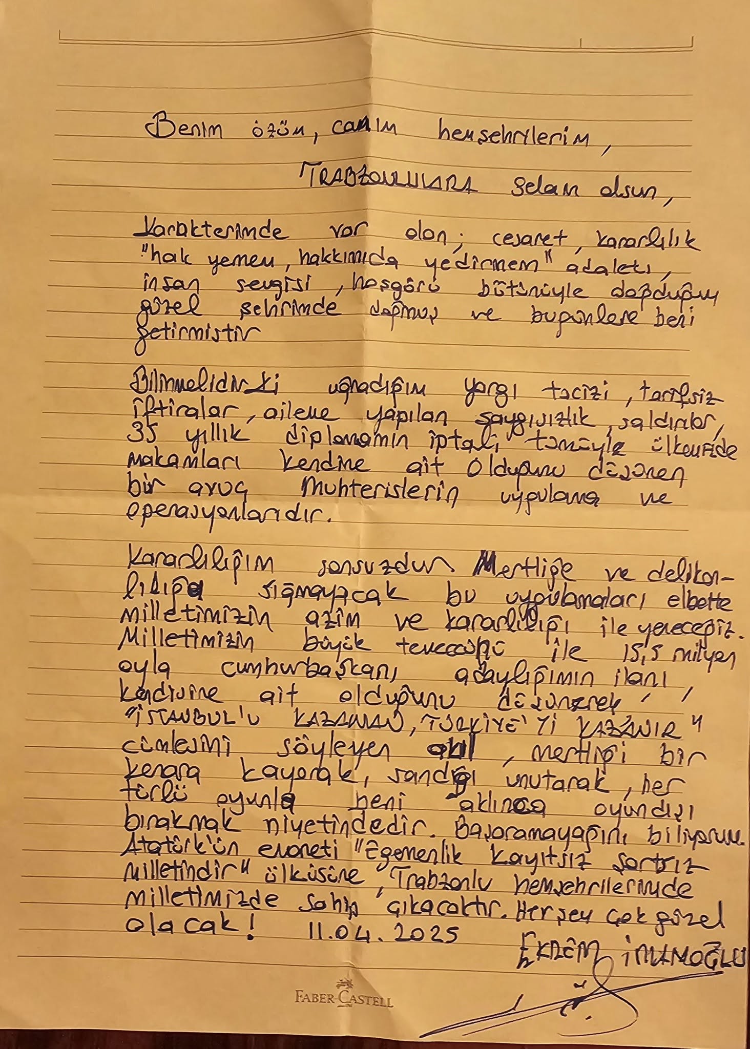 Imamoğlu Mektup