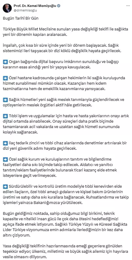 Saglikta Yeni Donem Bakan Memisoglu 7 Maddeyi 18783237 6225 M