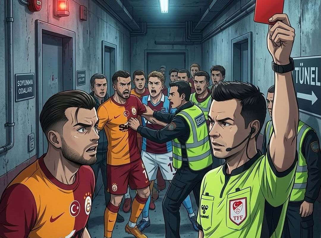 Tünelde Ve Soyunma Odası Koridorunda Trabzonspor Ve Galatasaray Oyuncuları Arasında Tartışma Çık