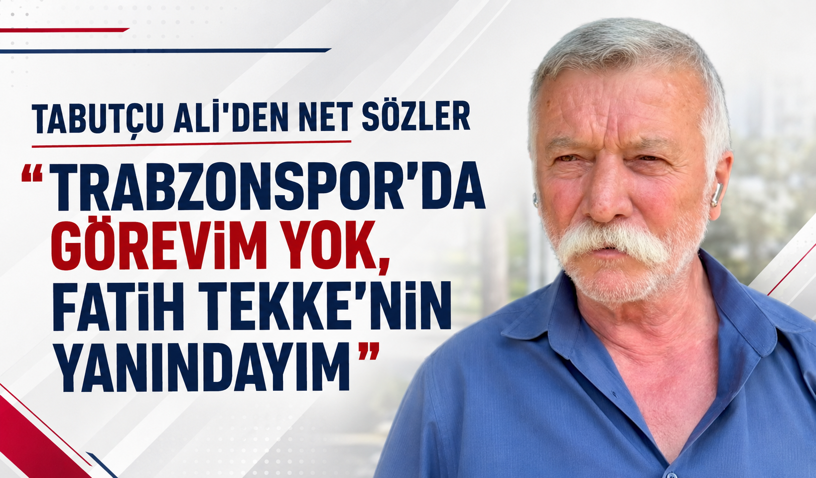 Tabutçu Ali'den net sözler 'Trabzonspor’da görevim yok, Fatih Tekke’nin yanındayım'