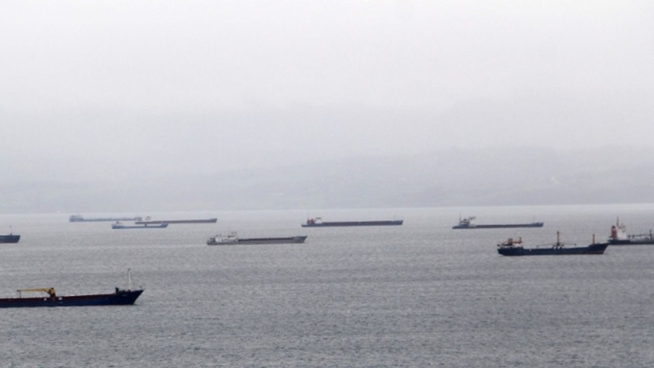 Karadeniz'deki kötü hava koşulları nedeniyle gemiler Sinop'un doğal limanına sığındı
