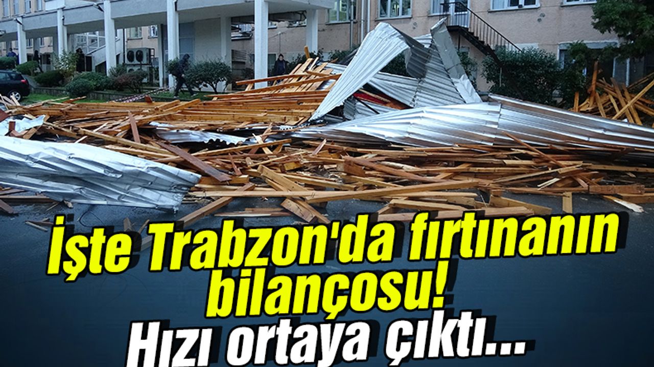 İşte Trabzon'da fırtınanın bilançosu! Hızı ortaya çıktı...