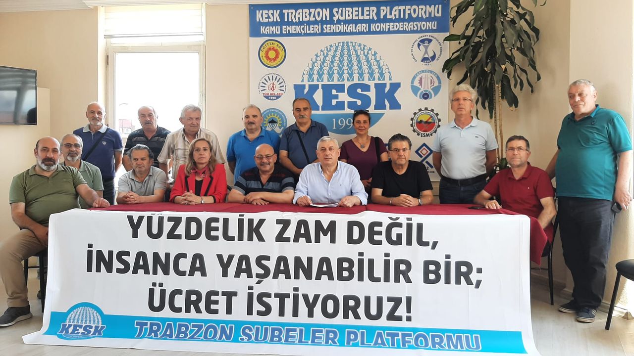 Trabzon'da KESK'ten maaş zammına tepki