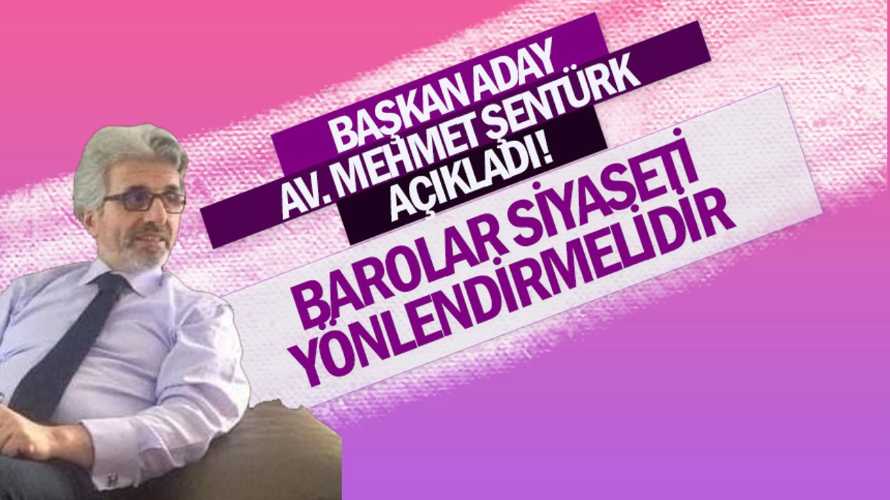 Mehmet Şentürk 'Barolar siyaseti yönlendirmelidir'