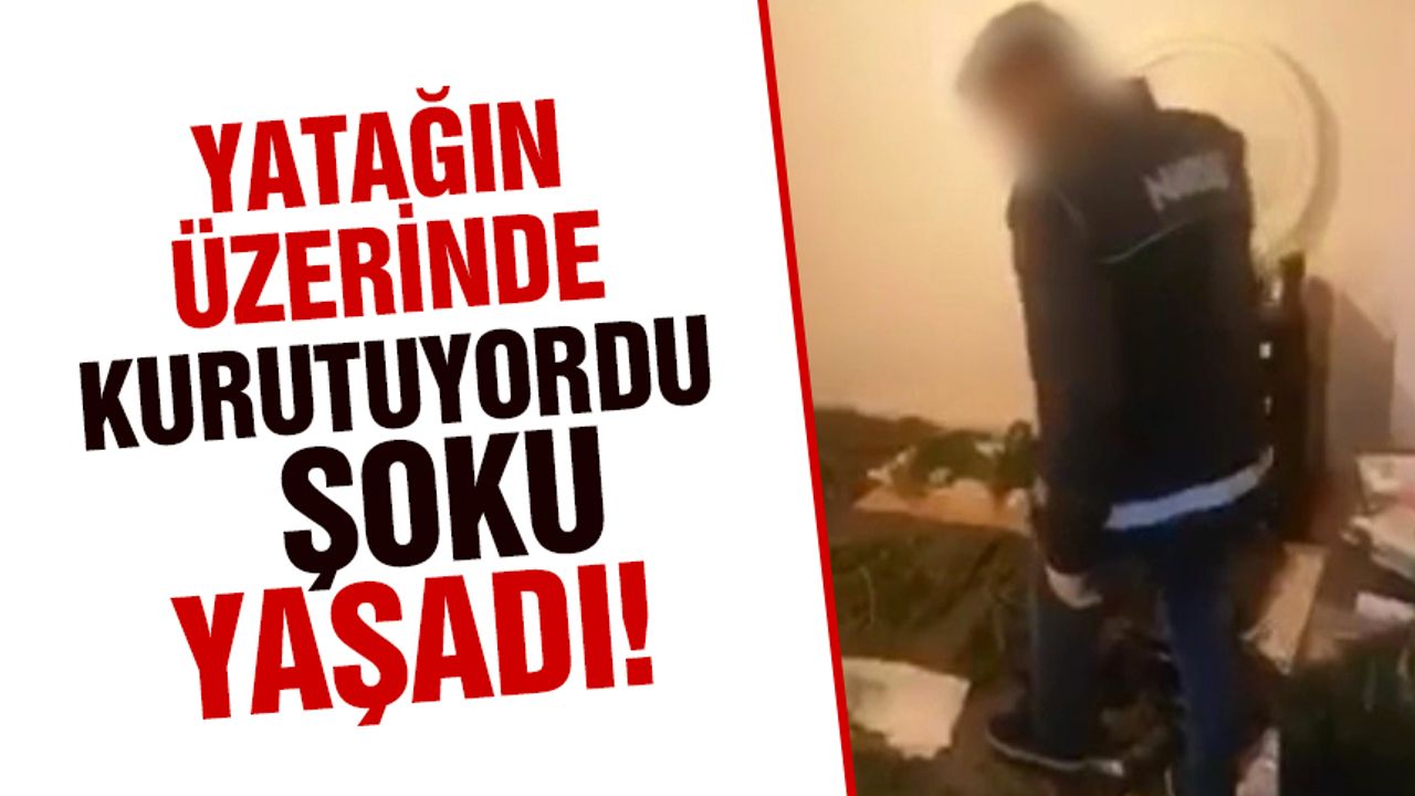 Trabzon'da yatağın üzerinde kurutuyordu, şoku yaşadı