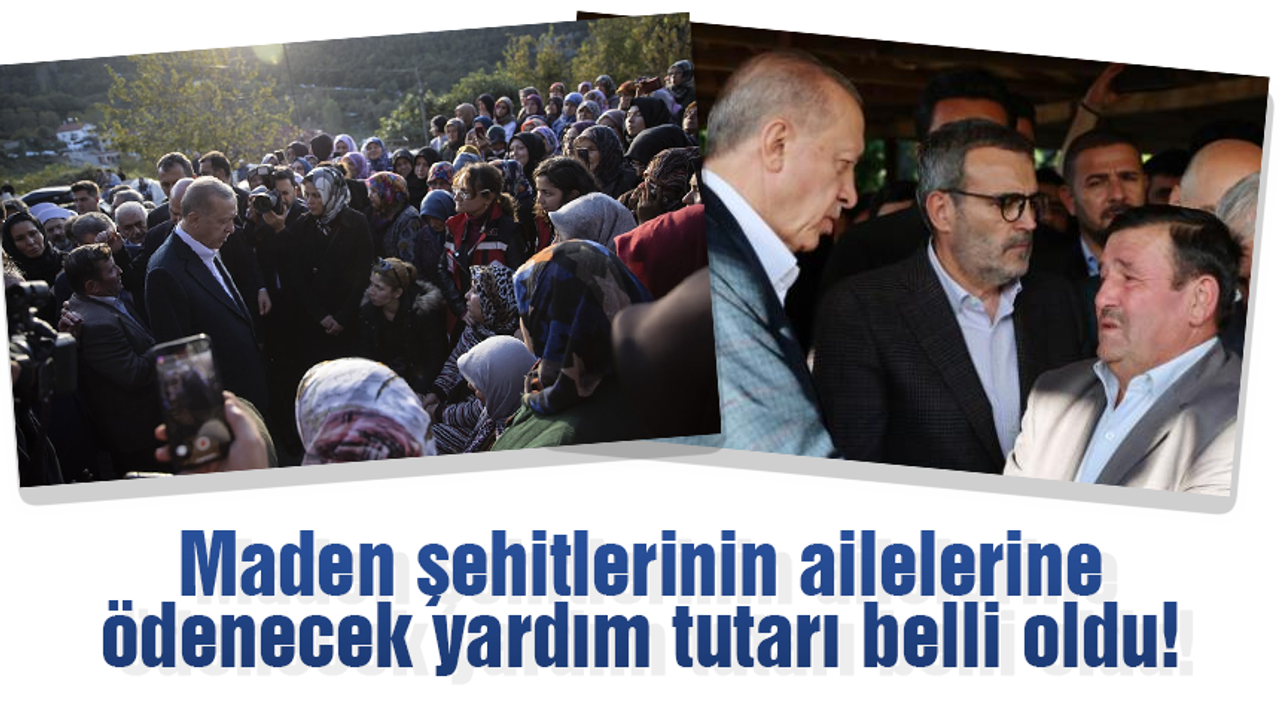 Bizzat Cumhurbaşkanı Erdoğan duyurdu! Maden şehitlerinin ailelerine ödenecek yardım tutarı belli oldu