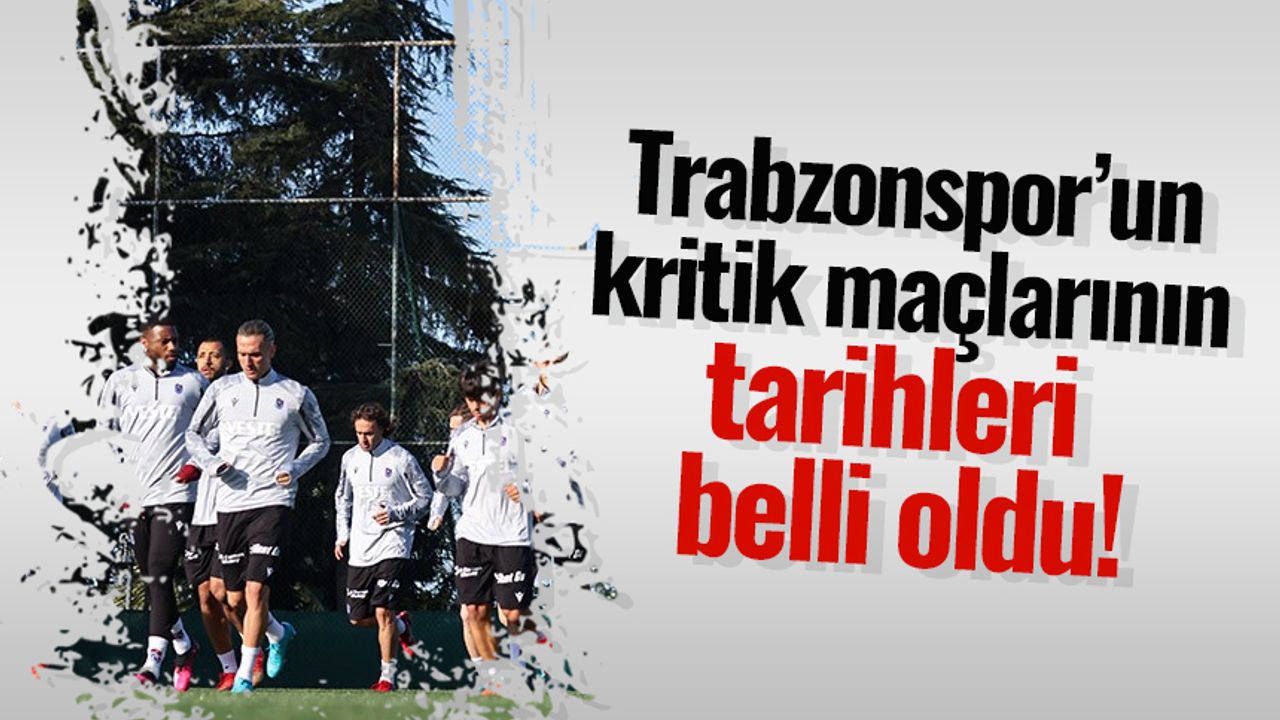 Trabzonspor'un fikstürü belli oldu