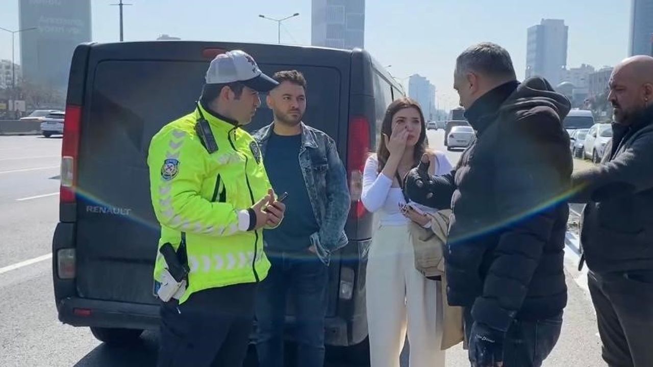 Kadıköy’de cipi yanan kadın sürücü gözyaşlarına boğuldu