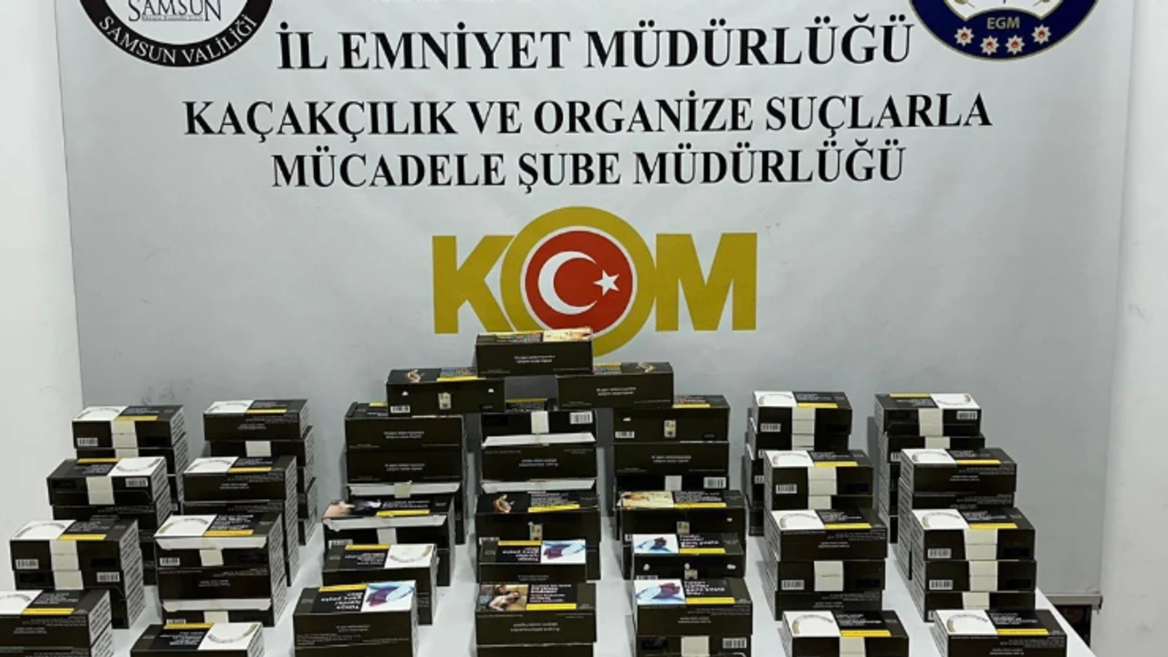 18 bin 40 adet  kaçak makaron  ele geçirildi!
