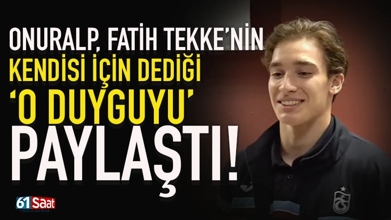Trabzonspor'un kalecisi Onuralp, Fatih Tekke'nin dediği o duyguyu paylaştı... - Trabzon Haber Sayfası