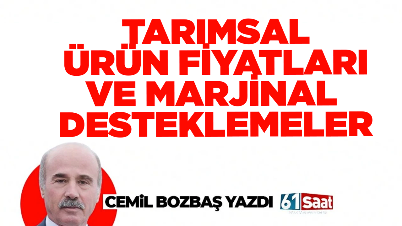 TARIMSAL ÜRÜN FİYATLARI VE MARJİNAL DESTEKLEMELER