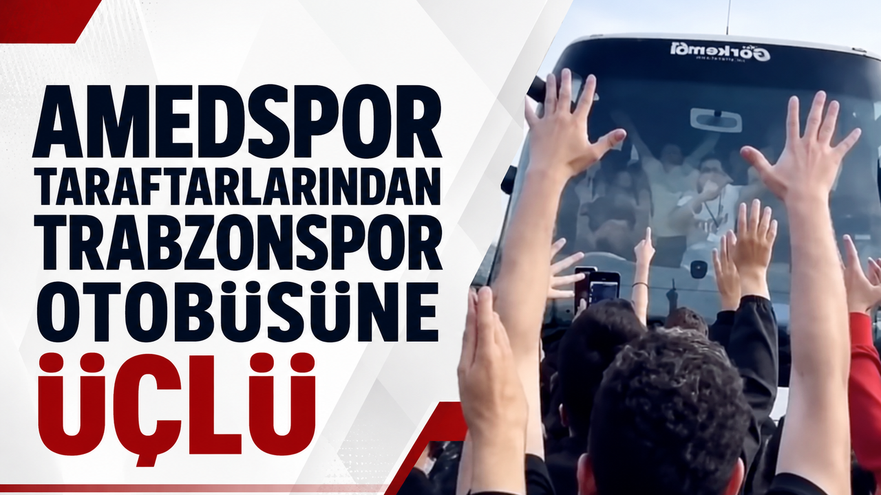 Amedspor taraftarlarından Trabzonspor otobüsüne üçlü