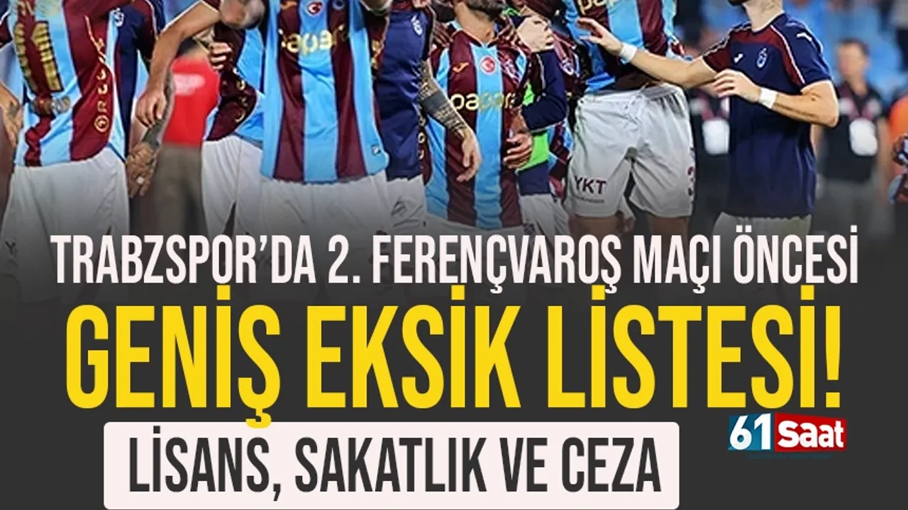 Trabzonspor’da 2. Ferencváros Rövanşı Öncesi Geniş Eksik Listesi