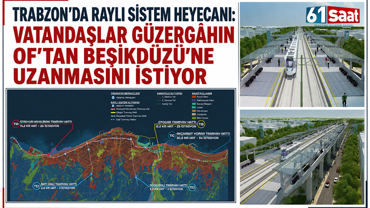 Trabzon’da raylı sistem heyecanı: Vatandaşlar güzergâhın Of’tan Beşikdüzü’ne uzanmasını istiyor