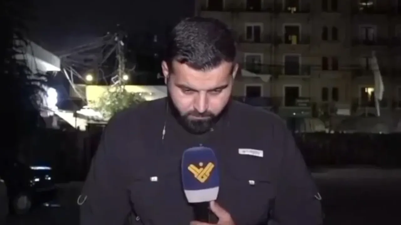Muhabir canlı yayında hava saldırısına yakalandı!