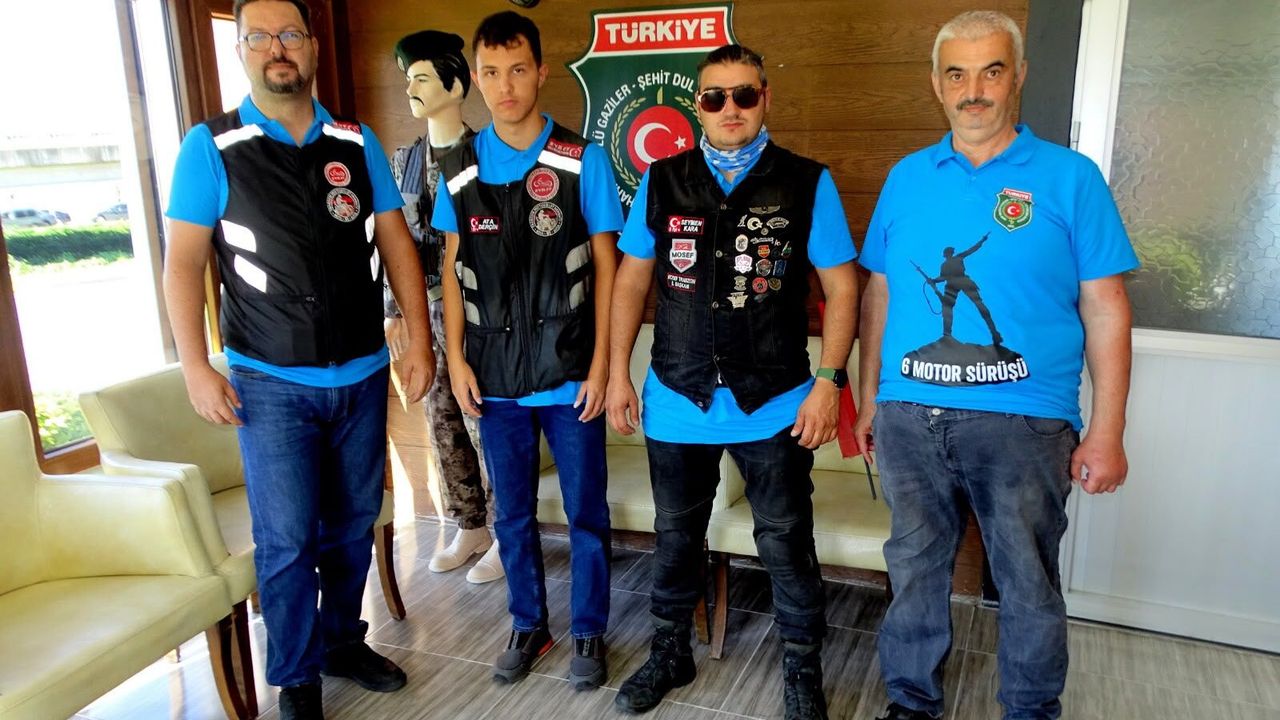 Trabzon’da şehit ve gaziler için anlamlı motosiklet sürüşü