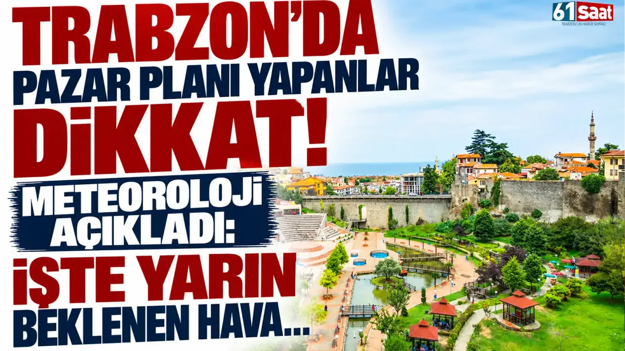 Trabzon'da pazar planı yapanlar dikkat! Meteoroloji açıkladı: İşte yarın beklenen hava...