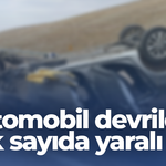 Otomobil devrildi, çok sayıda yaralı var!