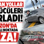 Kaygan yollar sürücüleri zorladı! Trabzon’da iki farklı noktada kaza