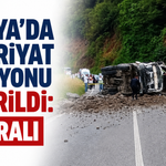 Tonya’da hafriyat kamyonu devrildi: 1 yaralı