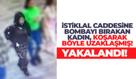Taksim'de bombayı bıraktığı iddia edilen kadın  olay yerinden koşarak böyle uzaklaştı!