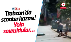 Trabzon’da scooter kazası! Yola savruldular…