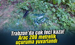 Trabzon'da, uçuruma yuvarlanan otomobilin sürücüsü öldü 