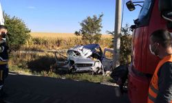 Hafif ticari araç beton direğe çarptı: 2 ölü, 3 yaralı