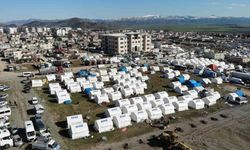 Nurdağı’nda kurulan çadırkent havadan görüntülendi