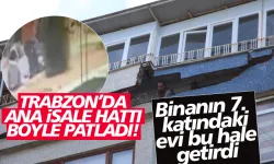 Trabzon'da ana isale hattının patlama anı güvenlik kamerasında!