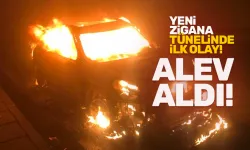 Yeni Zigana Tünelinde ilk olay! Araç alev alev yandı...