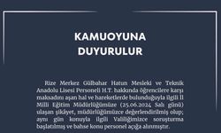 Rize’de kız meslek lisesinde maksadını aşan hal ve hareket iddiasıyla bir kişi hakkında soruşturma başlatıldı