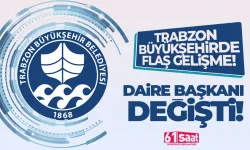 Trabzon Büyükşehir’de flaş gelişme.. Daire başkanı değişti..