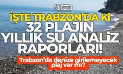 İşte Trabzon'da ki 32 plajın su analiz raporları! Girilemeyecek var mı?