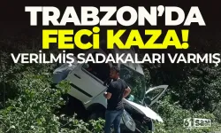 Trabzon'da feci kaza! Araç neredeyse hurdaya döndü!