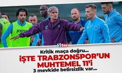 Trabzonspor'un muhtemel Gaziantep 11'i