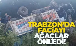 Trabzon'da faciayı ağaçlar önledi...