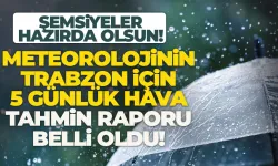 Trabzon'un 5 günlük hava tahmin raporu belli oldu...