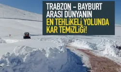 Trabzon - Bayburt arası dünyanın en tehlikeli yolunda kar temizliği...