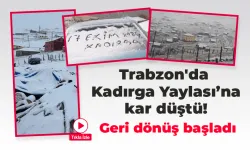 Trabzon'da Kadırga Yaylası’na kar düştü!