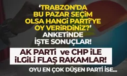 Trabzon'da milletvekilliği anketinde flaş sonuçlar.. AK Parti ve İYİ Parti'ye şok...