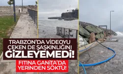 Trabzon'da fırtına sonrası şaşkınlıklarını gizleyemediler.. Yerinden sökülmüş!