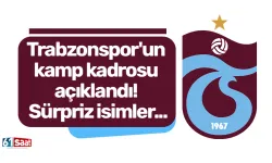 Trabzonspor'un kamp kadrosu açıklandı! Sürpriz isimler...