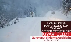 Trabzon'da yaylaya çıkmak isteyenlere kritik uyarı...