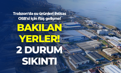 Trabzon'da su ürünleri ihtisas OSB'si için flaş gelişme! İşte bakılan yerler