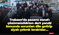 Trabzon’da pazarcı esnafı çözümsüzlükten dert yandı! Sonunda sorunları dile getirip siyah çelenk bıraktılar…