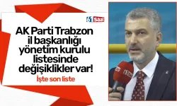 AK Parti Trabzon il başkanlığı yönetim kurulu listesinde değişiklikler var! İşte son liste