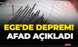 Ege'de deprem! AFAD açıkladı