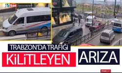 Trabzon'da trafiği kilitleyen arıza!