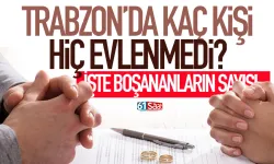 Trabzon'da 100 bini üstünde kişi hiç evlenmedi... İşte boşananların sayısı...